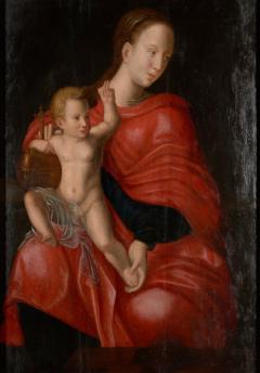 Joos van Cleve 16th C Biblical Manner of Joos van Cleve Madonna with Child Oil on Panel - 1996249