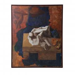 Jorge Castillo Spanish Mid Century Oil on Canvas Abstract Painting Untitled  - 4514695