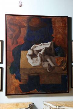 Jorge Castillo Spanish Mid Century Oil on Canvas Abstract Painting Untitled  - 4514698