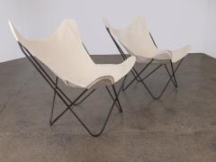 Jorge Ferrari Hardoy Antonio Bonet Juan Kurchan Pair of BKF Hardoy Butterfly Chairs for Knoll in Natural Canvas - 1061335