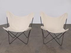 Jorge Ferrari Hardoy Antonio Bonet Juan Kurchan Pair of BKF Hardoy Butterfly Chairs for Knoll in Natural Canvas - 1061337