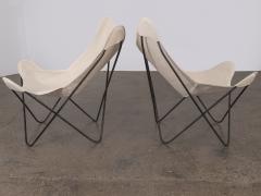 Jorge Ferrari Hardoy Antonio Bonet Juan Kurchan Pair of BKF Hardoy Butterfly Chairs for Knoll in Natural Canvas - 1061339
