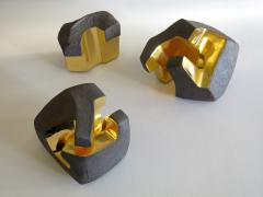 Jorge Y zpik UNTITLED CERAMIC AND GOLD sculpture 1 2 3 set  - 1400908