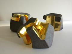 Jorge Y zpik UNTITLED CERAMIC AND GOLD sculpture 1 2 3 set  - 1400909