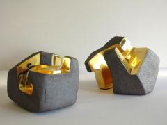 Jorge Y zpik UNTITLED CERAMIC AND GOLD sculpture 1 2 3 set  - 1400913