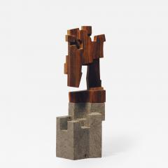 Jorge Y zpik Untitled Sculpture wood and volcanic stone II - 1147542