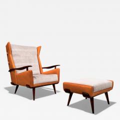 Jorge Zalszupin Bergere Armchair with Ottoman Jorge Zalszupin 1950s Lot 737A - 4393901