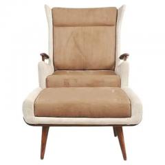 Jorge Zalszupin Bergere Armchair with Ottoman by Jorge Zalszupin c 1950s - 3929498