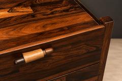 Jorge Zalszupin Brazilian Filing Cabinet Side Table on Casters in Rosewood Jorge Zalszupin - 4599769
