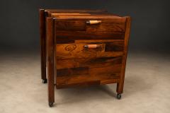 Jorge Zalszupin Brazilian Filing Cabinet Side Table on Casters in Rosewood Jorge Zalszupin - 4599770