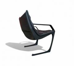 Jorge Zalszupin Brazilian Modern Fixed Commander Armchair in Metal Jorge Zalszupin 1970s - 4417066