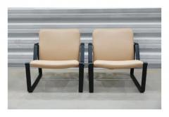 Jorge Zalszupin Brazilian Modern Lobby armchairs by Jorge Zalszupin in metal and leather 1970 - 3348426