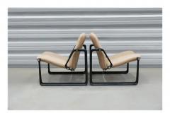 Jorge Zalszupin Brazilian Modern Lobby armchairs by Jorge Zalszupin in metal and leather 1970 - 3348427