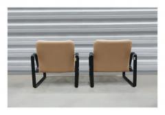 Jorge Zalszupin Brazilian Modern Lobby armchairs by Jorge Zalszupin in metal and leather 1970 - 3348429
