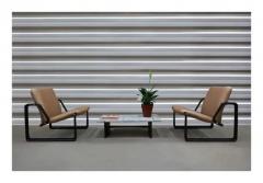 Jorge Zalszupin Brazilian Modern Lobby armchairs by Jorge Zalszupin in metal and leather 1970 - 3348430