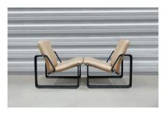 Jorge Zalszupin Brazilian Modern Lobby armchairs by Jorge Zalszupin in metal and leather 1970 - 3348451
