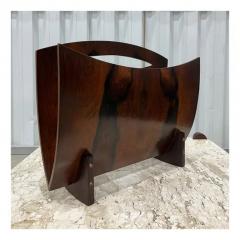 Jorge Zalszupin Brazilian Modern Magazine Rack in Hardwood Brazil c 1960 - 3357349