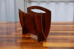 Jorge Zalszupin Brazilian Modern Magazine Rack in Hardwood Brazil c 1960 - 3357483