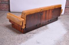 Jorge Zalszupin Brazilian Modern Rosewood and Leather Modular Sofa or Settees - 1147586