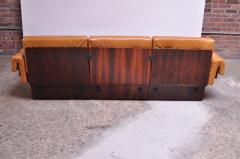 Jorge Zalszupin Brazilian Modern Rosewood and Leather Modular Sofa or Settees - 1147591