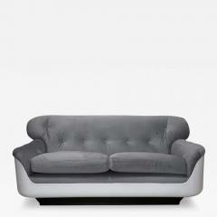 Jorge Zalszupin Brazilian Modern Sofa in Grey Velvet Fiber by Jorge Zalszupin 1973 Brazil - 3196674