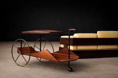 Jorge Zalszupin Carrinho de Ch Bar Cart in Rosewood Iron Brass by Jorge Zalszupin 1950s - 4611005