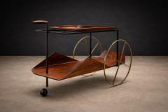 Jorge Zalszupin Carrinho de Ch Bar Cart in Rosewood Iron Brass by Jorge Zalszupin 1950s - 4611010
