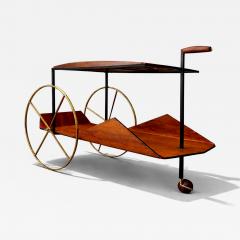 Jorge Zalszupin Carrinho de Ch Bar Cart in Rosewood Iron Brass by Jorge Zalszupin 1950s - 4614030