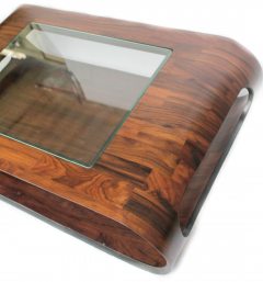 Jorge Zalszupin Curved Rosewood Coffee Table with Glass Top By Jorge Zalszupin 1960 - 3742100