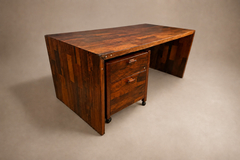 Jorge Zalszupin Jorge Zalszupin Foldable Patchwork Rosewood Desk File Cabinet by L Atelier - 4763681