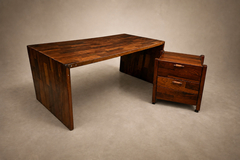 Jorge Zalszupin Jorge Zalszupin Foldable Patchwork Rosewood Desk File Cabinet by L Atelier - 4763682