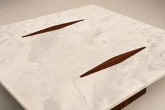 Jorge Zalszupin Limestone Coffee Table by Jorge Zalszupin in Rosewood Marble Brazil 1959 - 4655013