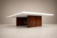 Jorge Zalszupin Limestone Coffee Table by Jorge Zalszupin in Rosewood Marble Brazil 1959 - 4655014