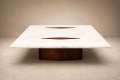 Jorge Zalszupin Limestone Coffee Table by Jorge Zalszupin in Rosewood Marble Brazil 1959 - 4655015
