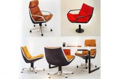 Jorge Zalszupin Low Commander Swivel Armchair by Jorge Zalszupin Bronze Chenille and Aluminum - 4534982