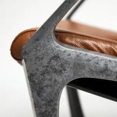 Jorge Zalszupin Mid Century Modern Armchairs in Aluminum Brown Leather Jorge Zalszupin Brazil - 3183680