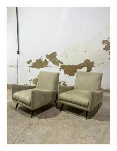 Jorge Zalszupin Mid Century Modern Armchairs in Hardwood Fabric Att to Jorge Zalszupin - 3357387