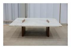 Jorge Zalszupin Mid Century Modern Coffee Table in Wood Marble by Jorge Zalszupin Brazil - 3357444