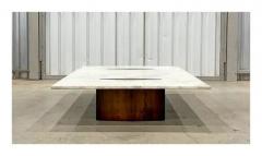 Jorge Zalszupin Mid Century Modern Coffee Table in Wood Marble by Jorge Zalszupin Brazil - 3357495