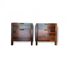 Jorge Zalszupin Mid Century Modern Nightstands File Cabinet pair Hardwood Jorge Zalszupin 1960 - 3871088