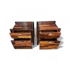 Jorge Zalszupin Mid Century Modern Nightstands File Cabinet pair Hardwood Jorge Zalszupin 1960 - 3871096