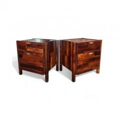 Jorge Zalszupin Mid Century Modern Nightstands File Cabinet pair Hardwood Jorge Zalszupin 1960 - 3871097