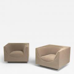 Jorge Zalszupin Mid Century Modern Pair of Cubo Armchairs by Jorge Zalszupin Brazil 1960s - 3489305