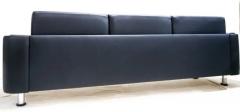 Jorge Zalszupin Mid Century Modern Sofa in Black Leather Wood by Jorge Zalszupin Brazil 1970 - 3186413