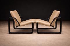 Jorge Zalszupin Pair of Lobby armchairs in Metal Leather Jorge Zalszupin 1970s - 4547139