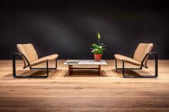 Jorge Zalszupin Pair of Lobby armchairs in Metal Leather Jorge Zalszupin 1970s - 4547141