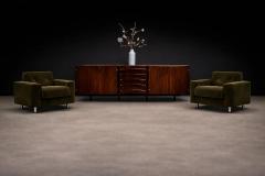 Jorge Zalszupin Pair of Pullman Armchairs in Dark Olive Velvet Jorge Zalszupin for L Atelier - 4525185