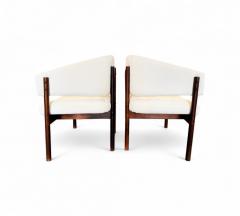 Jorge Zalszupin Pair of Senior Armchairs in Rosewood Suede Jorge Zalszupin 1960s - 4367453