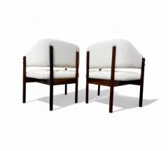 Jorge Zalszupin Pair of Senior Armchairs in Rosewood Suede Jorge Zalszupin 1960s - 4367458