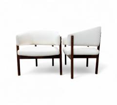 Jorge Zalszupin Pair of Senior Armchairs in Rosewood Suede Jorge Zalszupin 1960s - 4367459